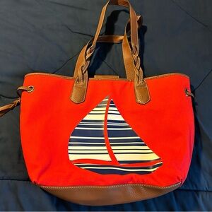 Croft & Barrow medium red canvas tote bag.